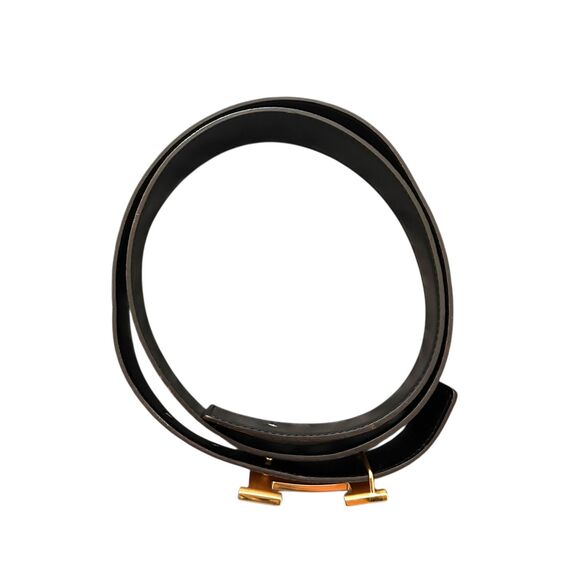 HERMES Reversible Leather 32 mm H Belt Brown‎ Black main image 3
